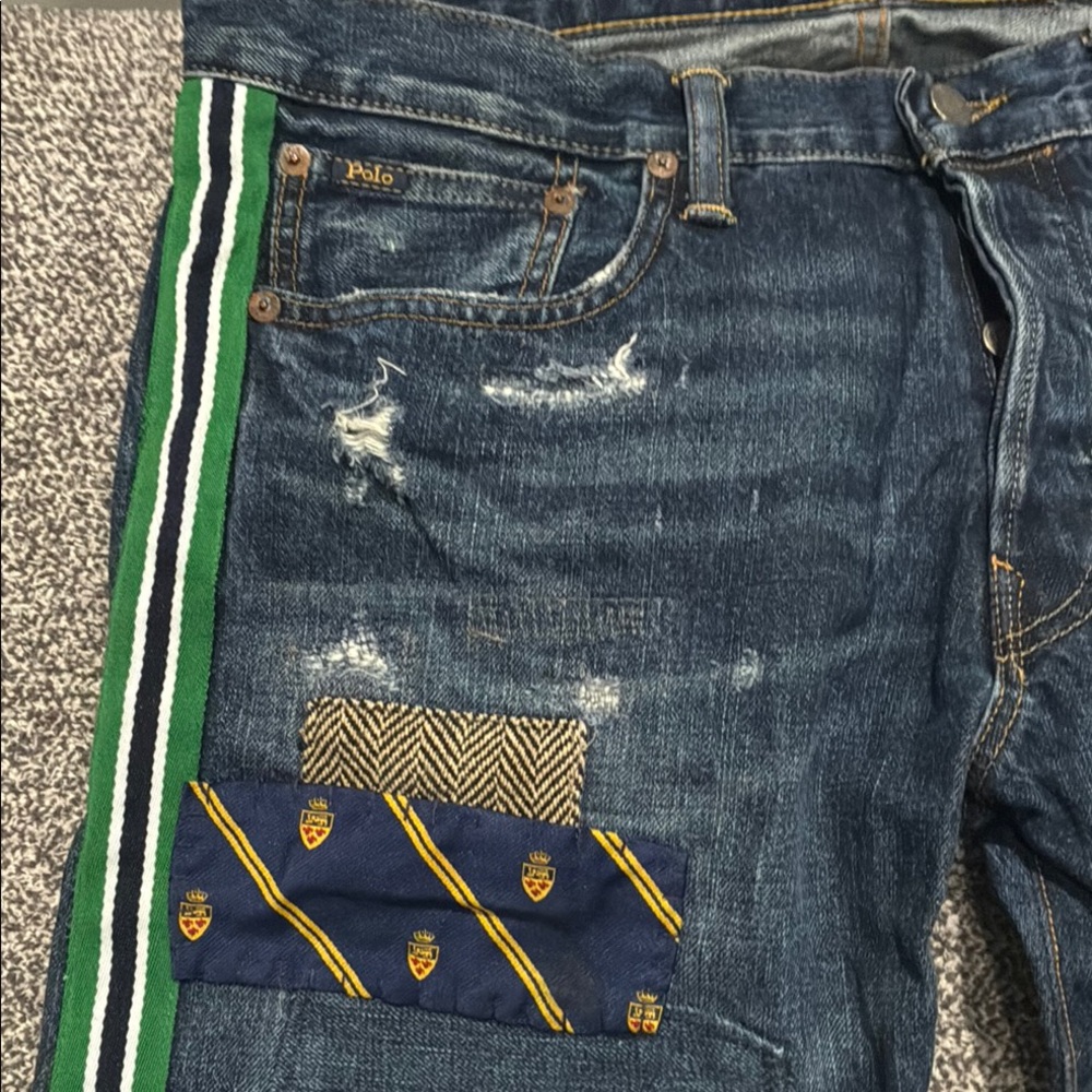Polo Ralph Lauren Men’s Blue Patchwork Jeans - Picture 6 of 14